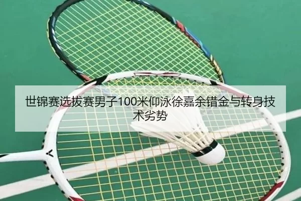 世锦赛选拔赛男子100米仰泳徐嘉余错金与转身技术劣势